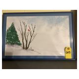 Water Color Winter Landscape 18" X 12"
