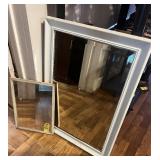 2 White Wood Framed Mirrors
