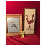 Vtg Needlepoint Rooster And Cross Stitch Mallards