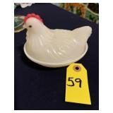 Vtg Hazel Atlas Hen On Nest