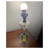 Vtg Converted Oil To Electric Lamp