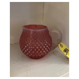 Feton Cranberry Art Glass Pitcher