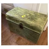 Antique Green Metal Chest
