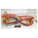 Vintage Tin Racetrack w Wind-up Train Cars