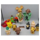 Group of Vintage Rubber Head Puppets & Heads