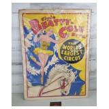 Vintage 21"x28" Clyde Beatty Roland Butler Circus