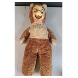 Vintage Plush Teddy Bear with Rubber Face 21"