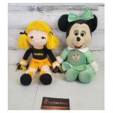 Plush Mickey Mouse Club & Iowa Hawkeye Dolls