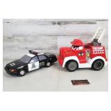 Tonka Police Car (works)& Fire Truck (non working)