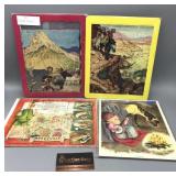 Vintage Puzzles- Cowboy, Shoe Ad, Playskool