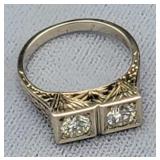 Ring - 14K 2.22 Cwt Dual Round Natural Diamond