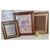 3 Wooden Picture Frames- Deer- 20 1/2' × 24 1/2'