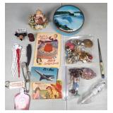 Group of Needle Books, Laundry Pins, Jewelry,