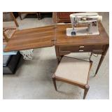 Mid-Century Singer Sewing Table w/Stool