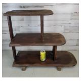 Wooden End Table w/3 Shelves