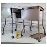 Pair of Metal Typewriter Stands