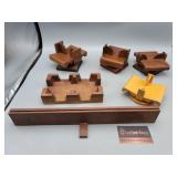 6 Playing Card Holders Wood