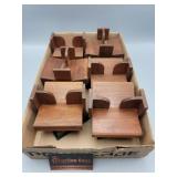 6 playing Card Holders Wood - Spinning  Base