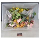 Tote of artificial flowers
