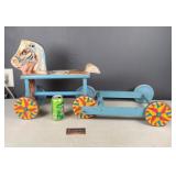 Riding Horse - tin wheels act as noise makers