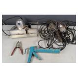 Pair of drop light cords brittle & Electric Planer