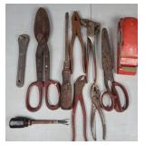 Group of Tin Snips, Pliers