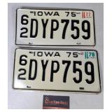 Pair of 1975 License Plates