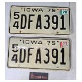 Pair of 1975 License Plates