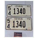 Pair of 1971 License Plates