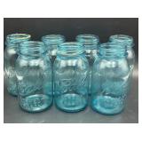 Ball Mason Jars - Blue - Lot of 7 - #13, 10, 4