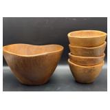 Wood Bowl set - large and 4 small