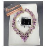 Purple Necklace w/Matching Earrings