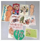 Group of Kewpie Stickers, Postcards, Stickers