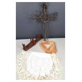 Dollies, Wood Stick Cross, Heart
