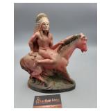 1935 Indian Chalk Ware Has Damage Horses Leg