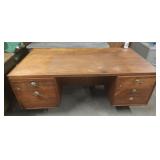 Vintage Teak Desk 29"T 68"W 36"D