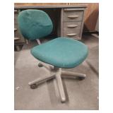 Green Office Chair with Heavy Steel Base