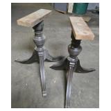 Pair of Wood Table Legs  - missing one cap