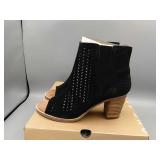 Shoes *NEW* Tom's Majorca PeepToe Sz 7.5 Blk Suede