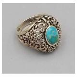 RING - 925 SILVER TURQUOISE SIZE 8