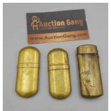 VINTAGE GROUP OF 2 BRASS LIGHTERS & 1 MATCH