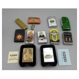 LIGHTERS - LOT OF 11 - ZIPPOS - PLAYBOY, VIRGO,