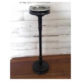 Vintage Floor Ashtray Wood Base 26' Tall