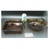 K 2 Brown Fire King Baking Dishes