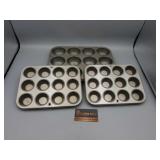 K SET OF 3 EKKO MUFFIN PANS - 2 SMALL & 1 LARGE