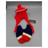 CUTE CHILD'S KNITTED HAT & MITTEN SET
