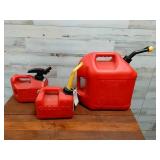 3 Gas Cans 1 - 5 Gal & 2 - 1 Gal
