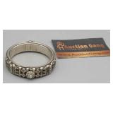 BRACELET- UNIQUE HINGED SILVERTONE BRACELET