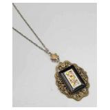 NECKLACE - CHIPPED STONE PENDANT WITH 9' CHAIN