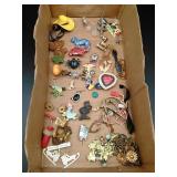 Jewelry - Flat of Brooches, Charms
